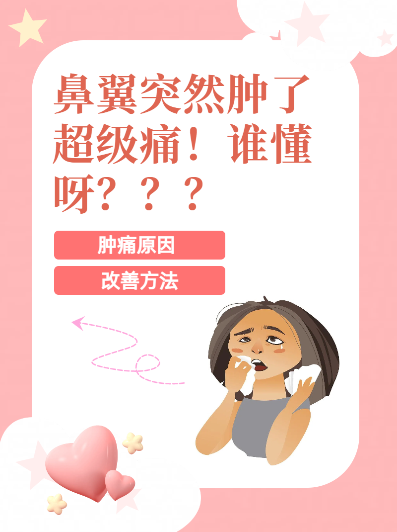 鼻翼突然肿了,超级痛!谁懂呀?