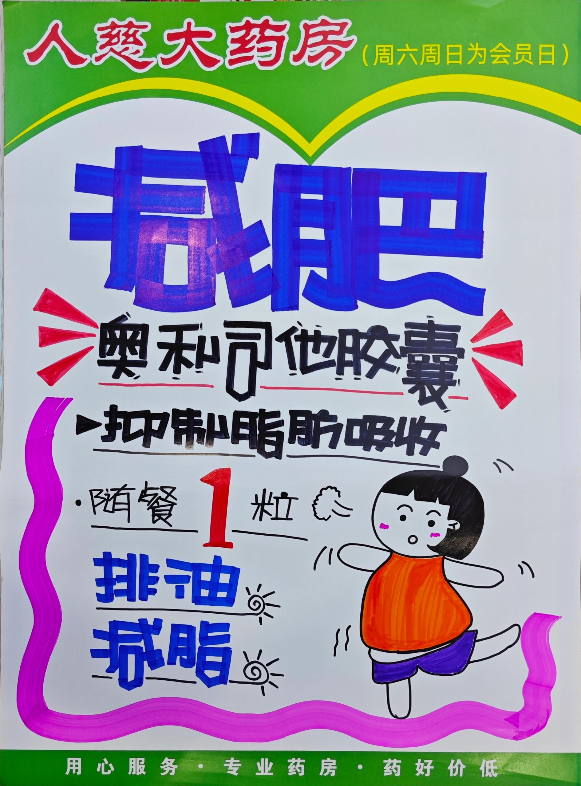 药店手绘pop海报
