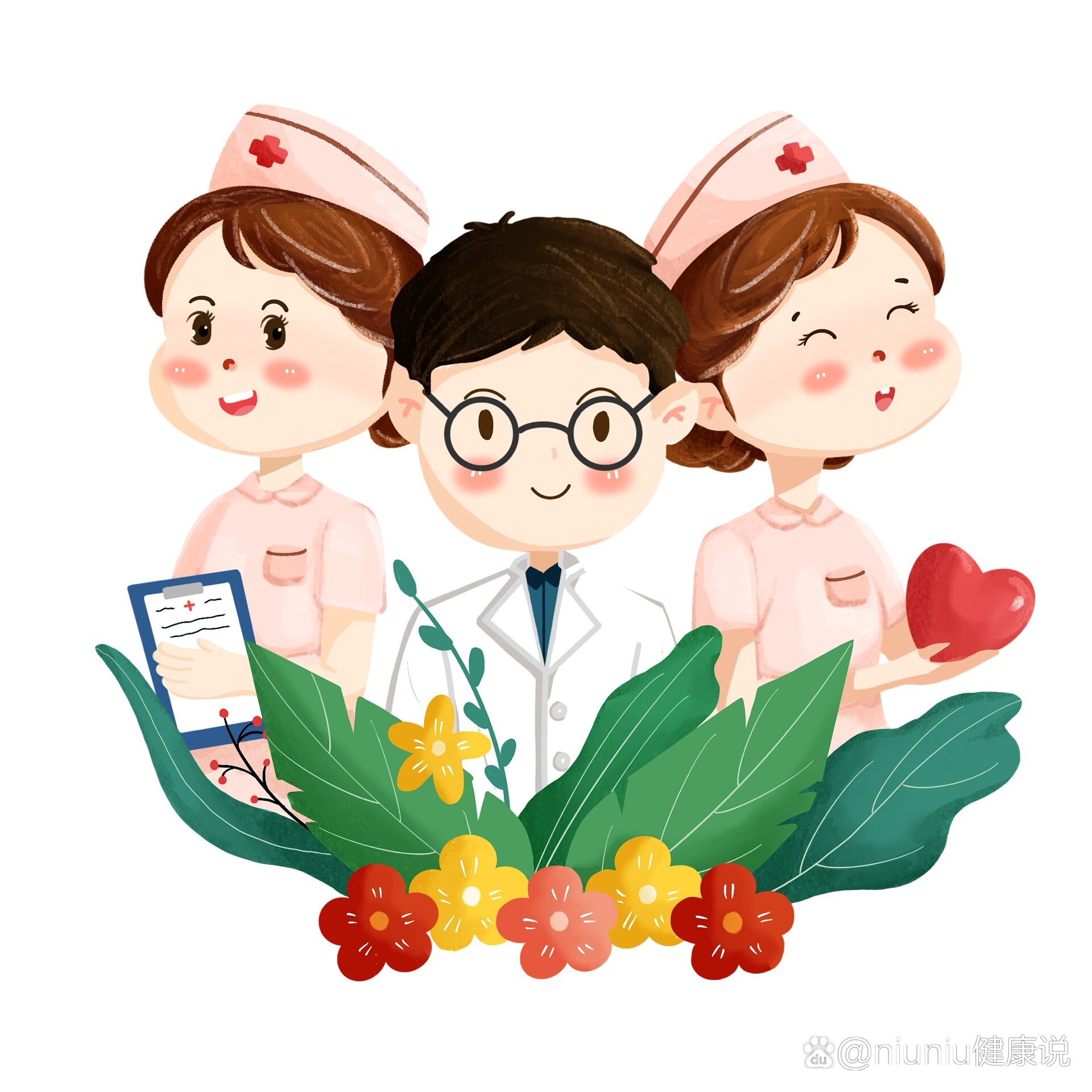 彩色手绘99卡通医生护士97免抠素材