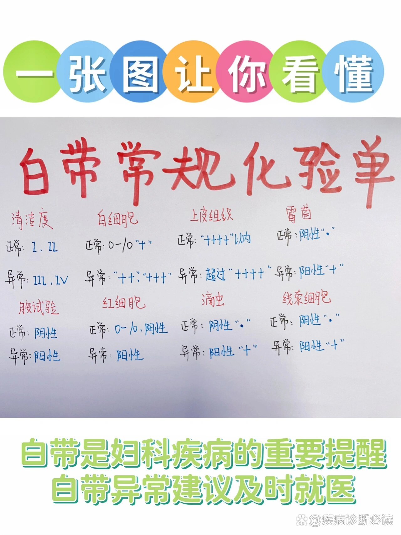 一张图让你看懂白带常规化验图,你的正常吗