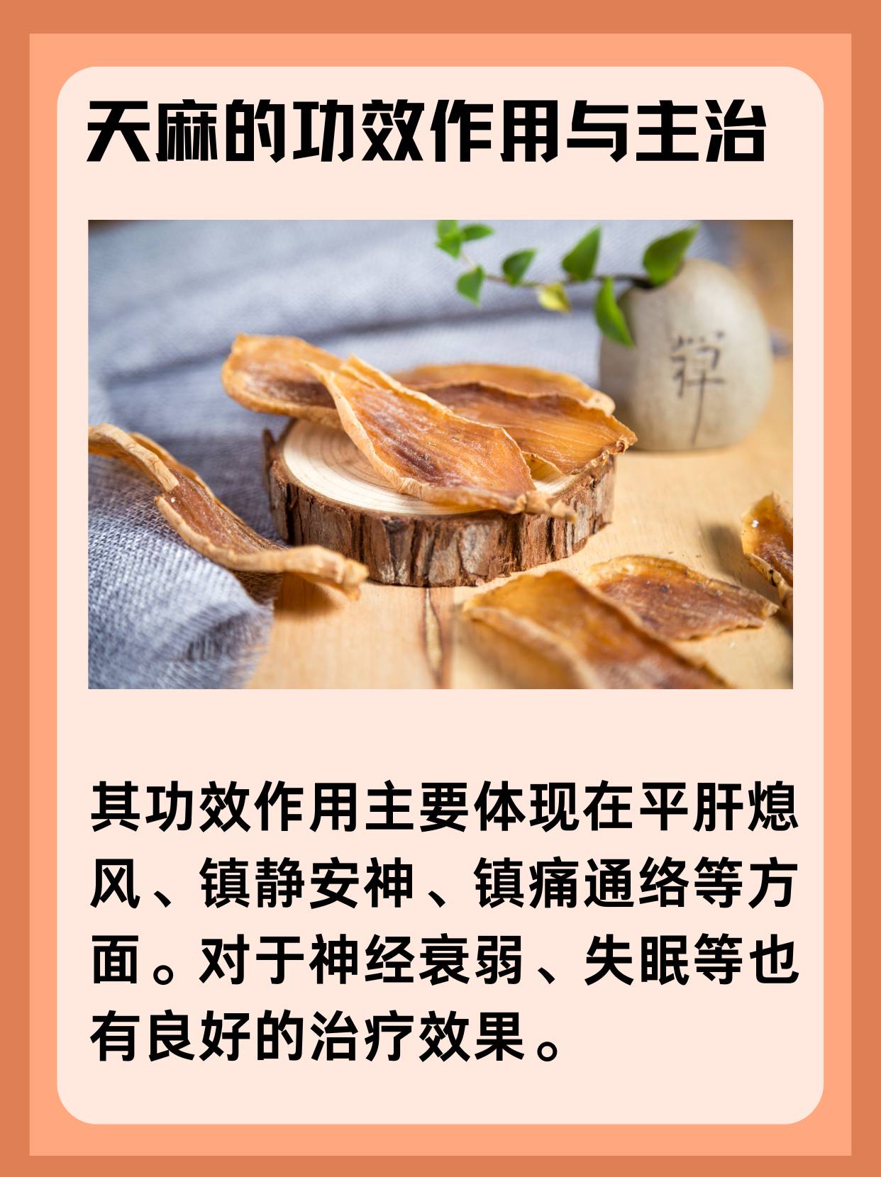 天麻的功效作用与主治,你知道吗?