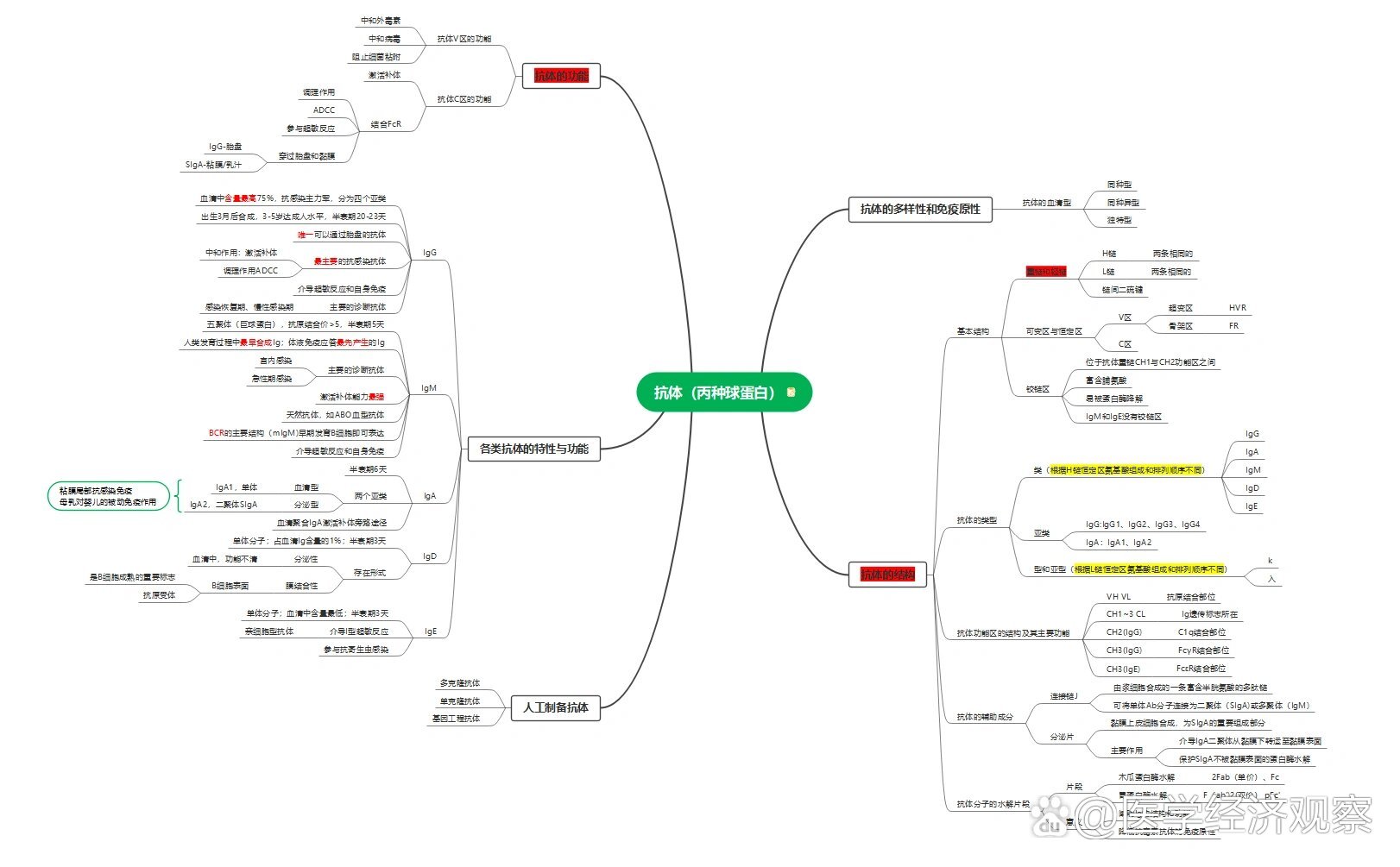 人体免疫系统思维导图图片