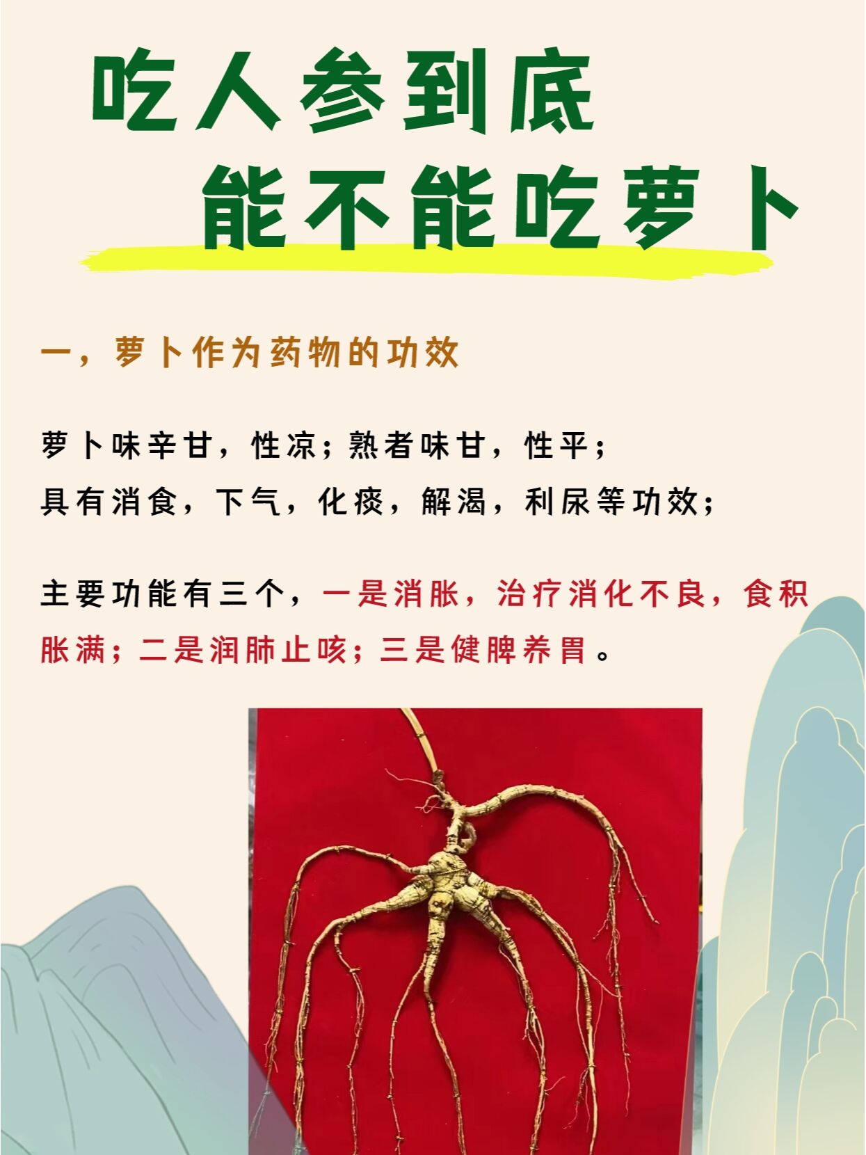 为什么不能吃萝卜