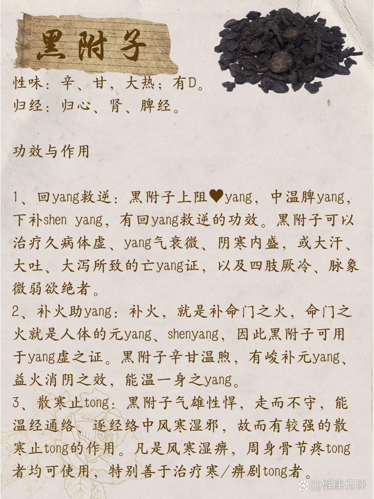 每天认识一味中药——黑附子