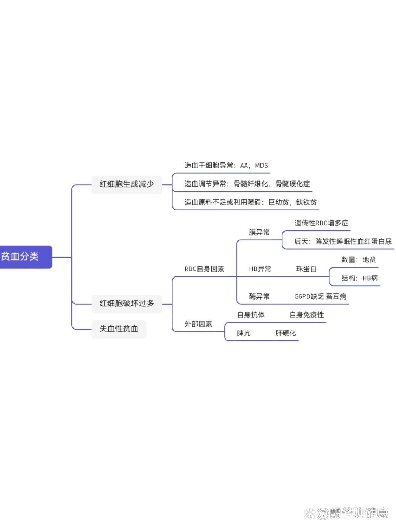 贫血性疾病思维导图图片