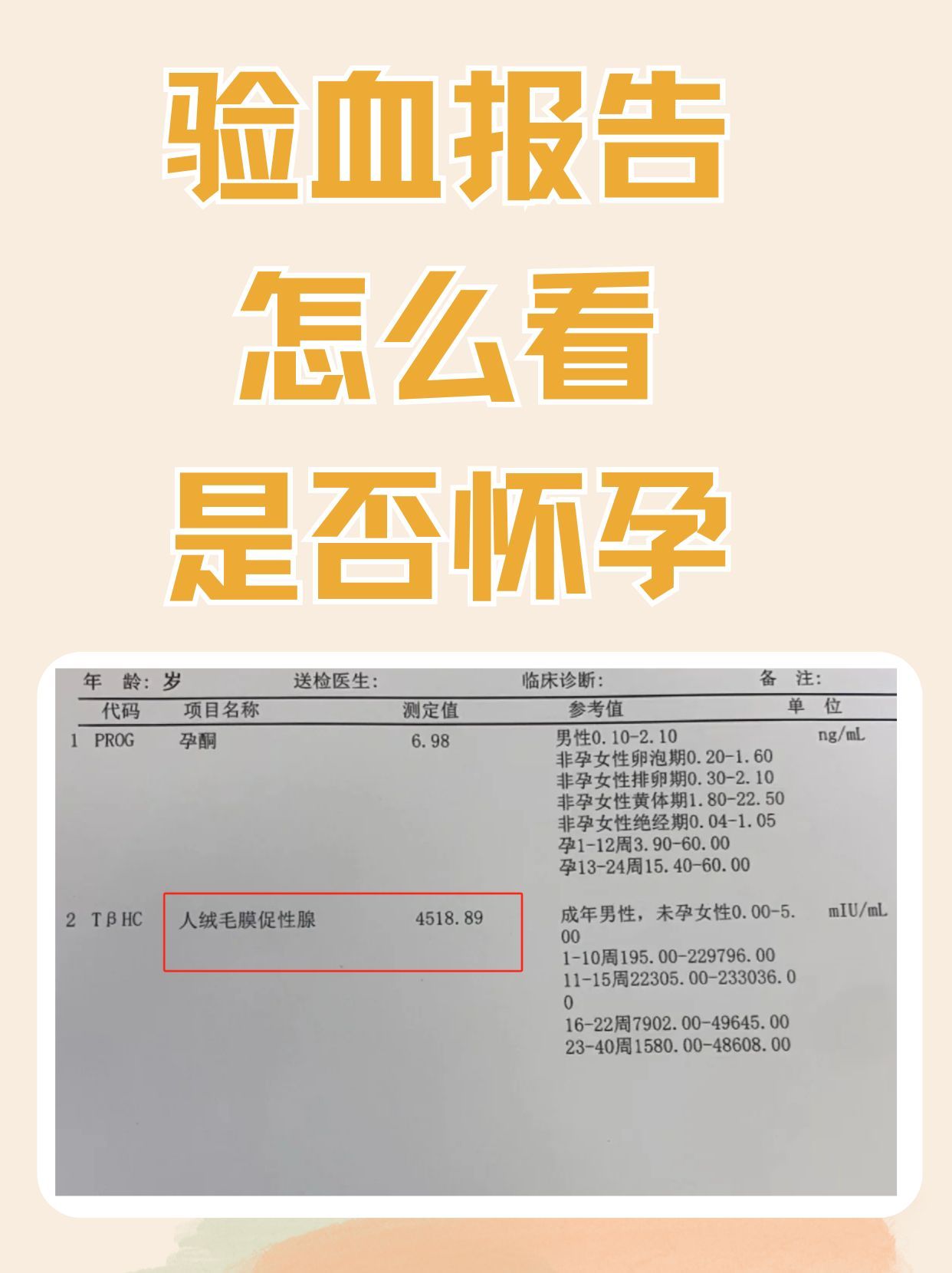 验血报告怎么看是否怀孕