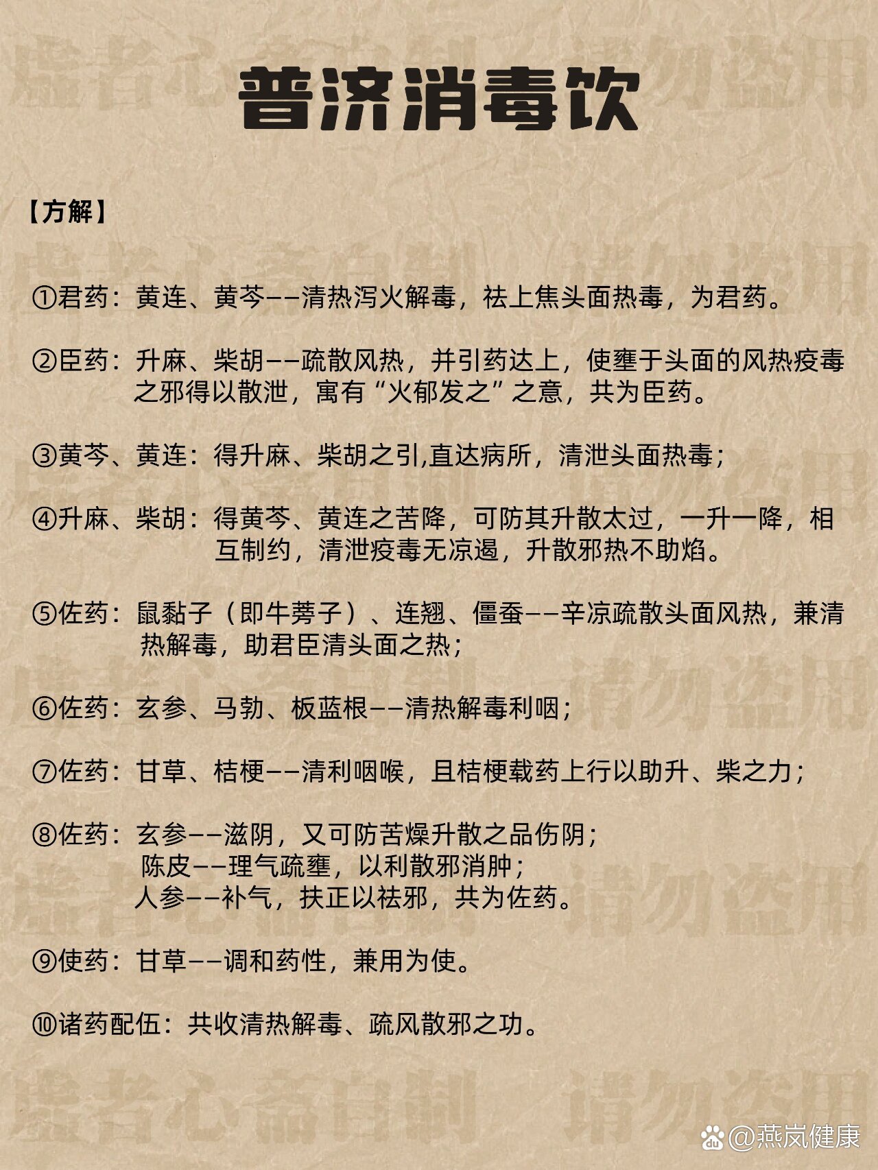 中医自学中医养生建议收藏丨普济消毒饮