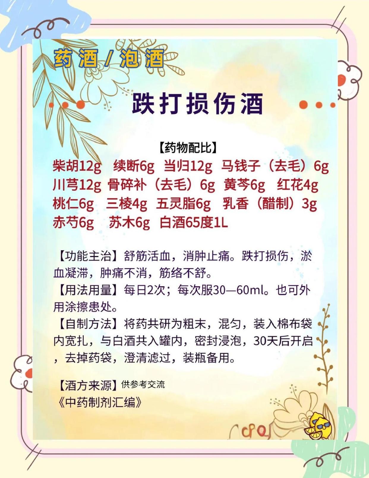 家中常备：跌打损伤药酒配方及使用指南