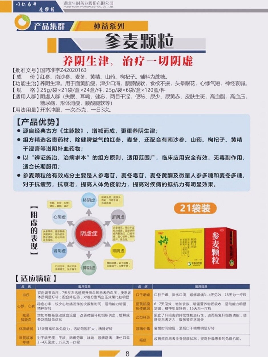 参麦颗粒副作用图片