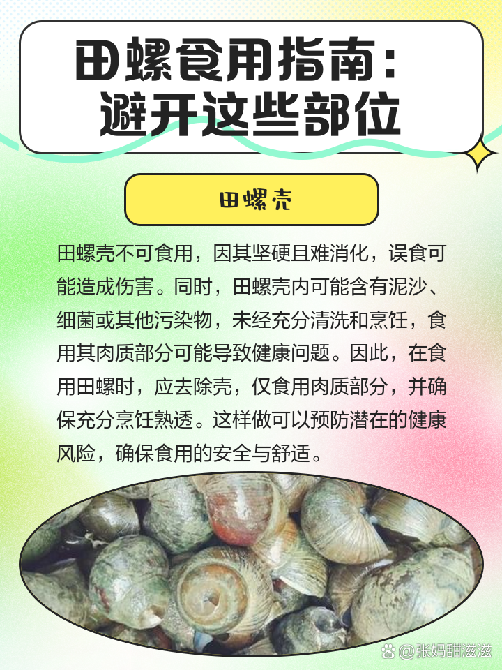 田螺食用指南：避开这些部位