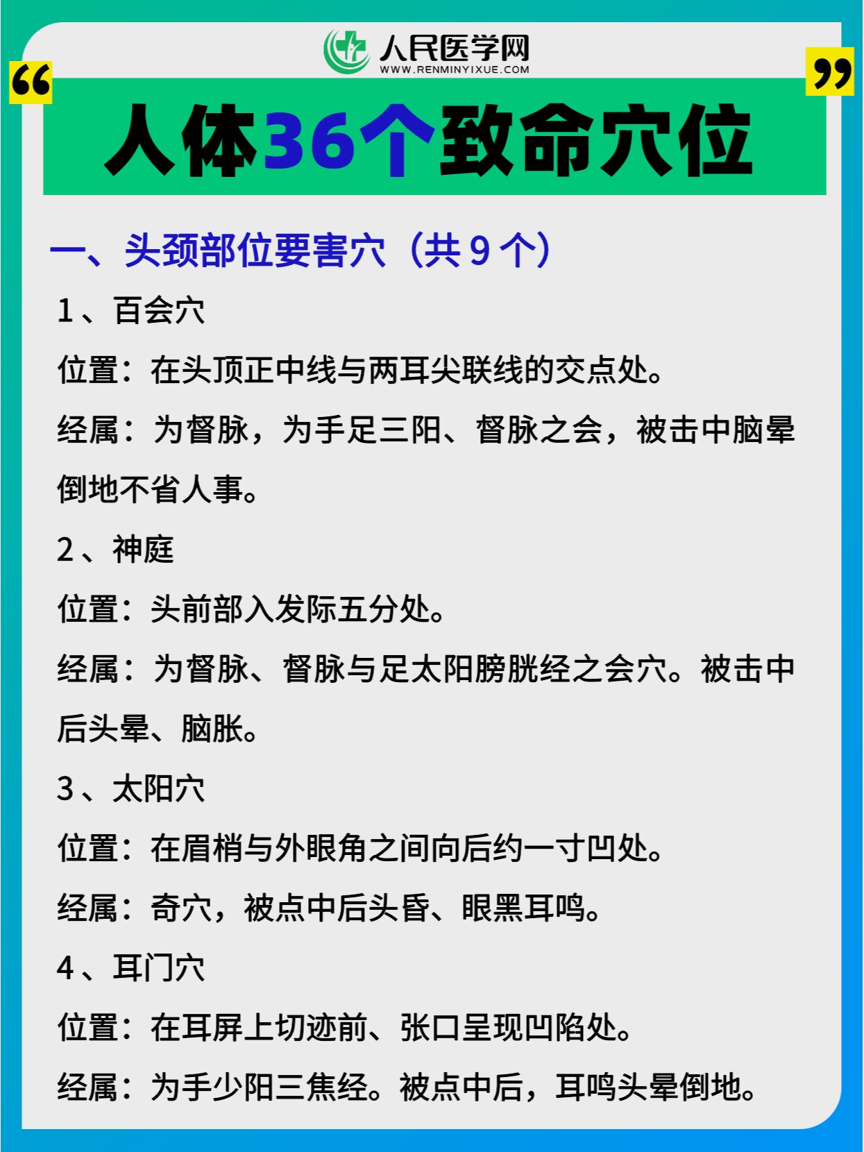 🔥人体36个致命死穴,保护自己要害!