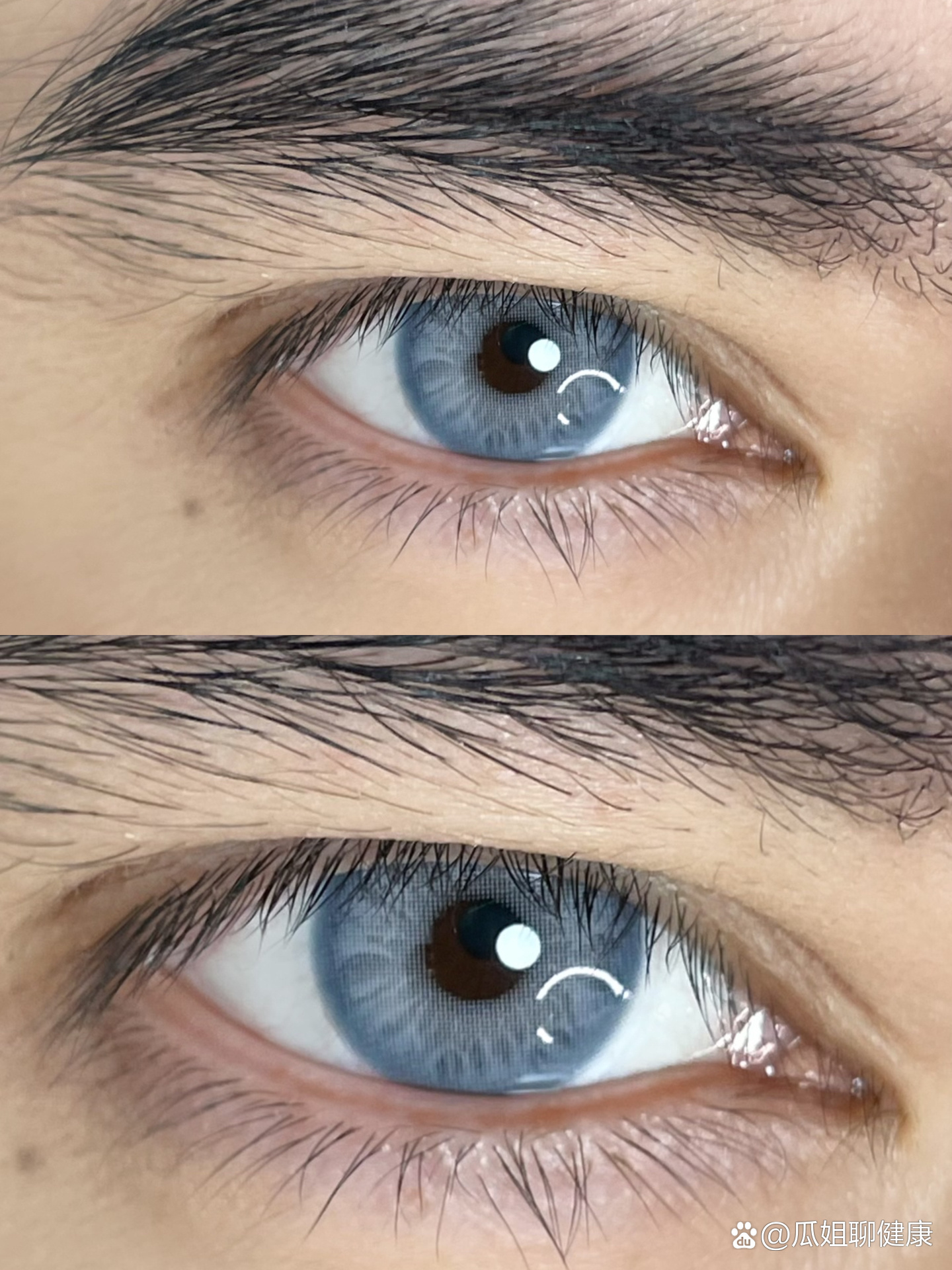 纯正老外蓝灰色瞳孔1:1复刻