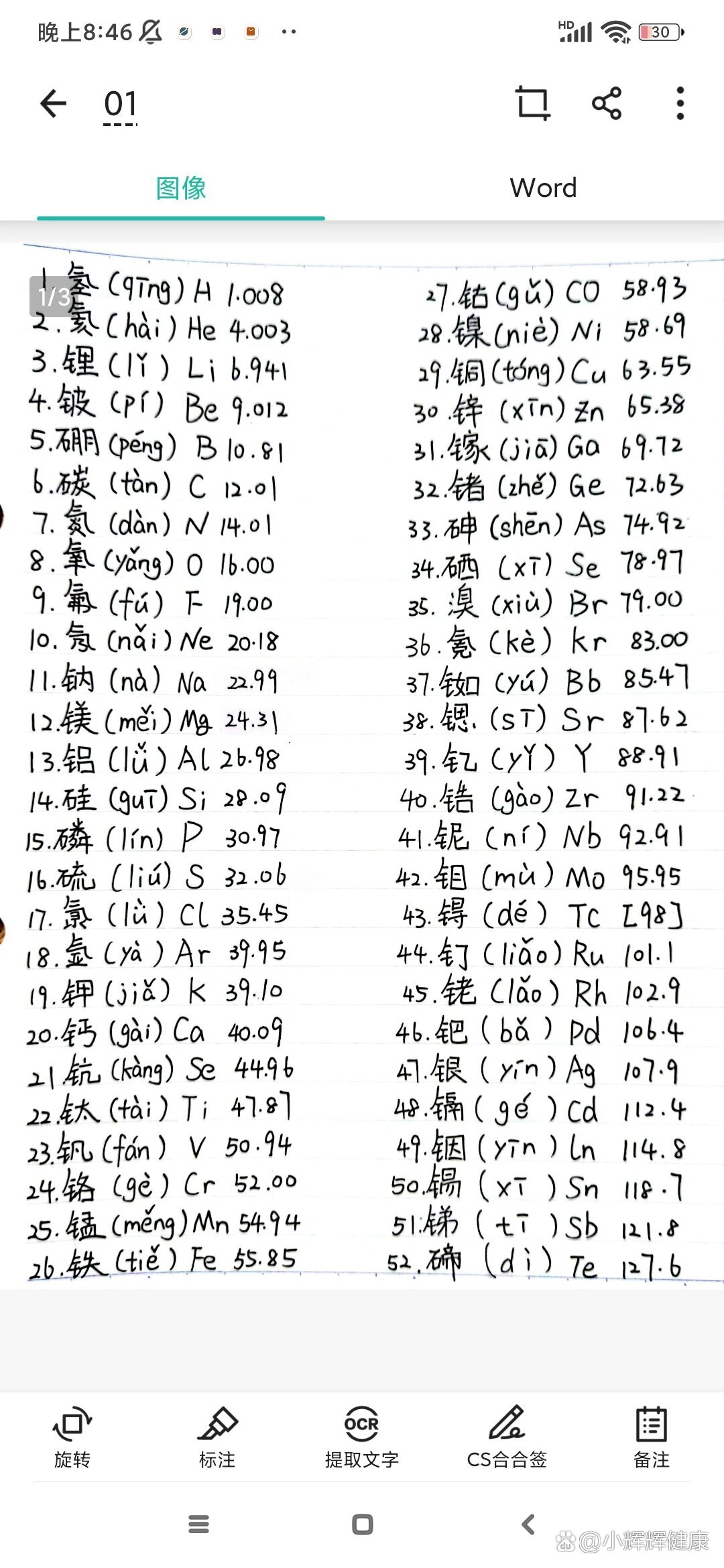 元素周期表高清拼音图片