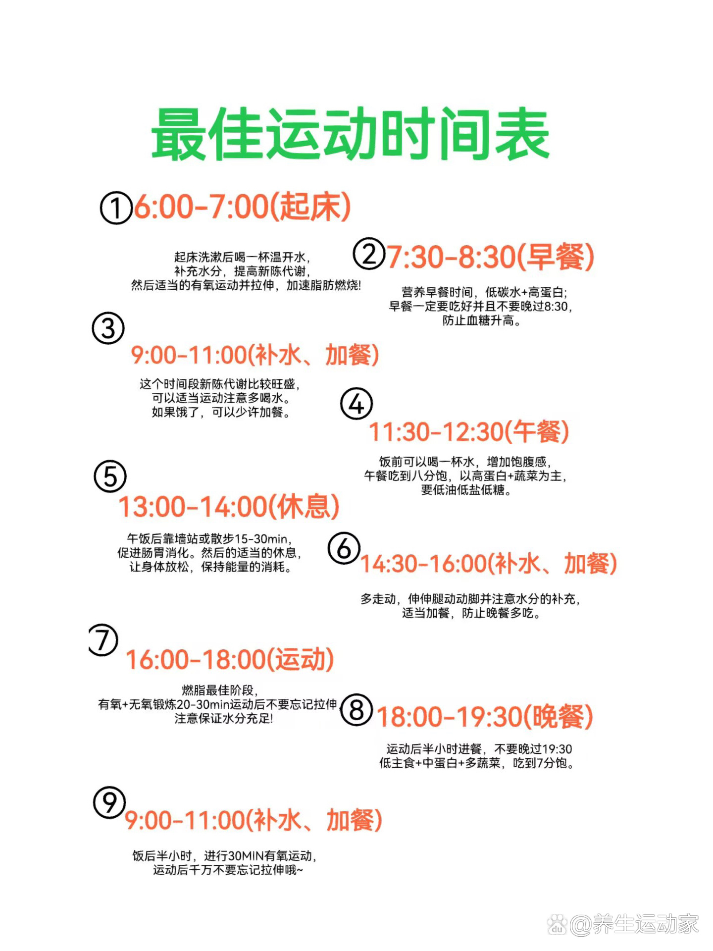 最佳运动时间表
