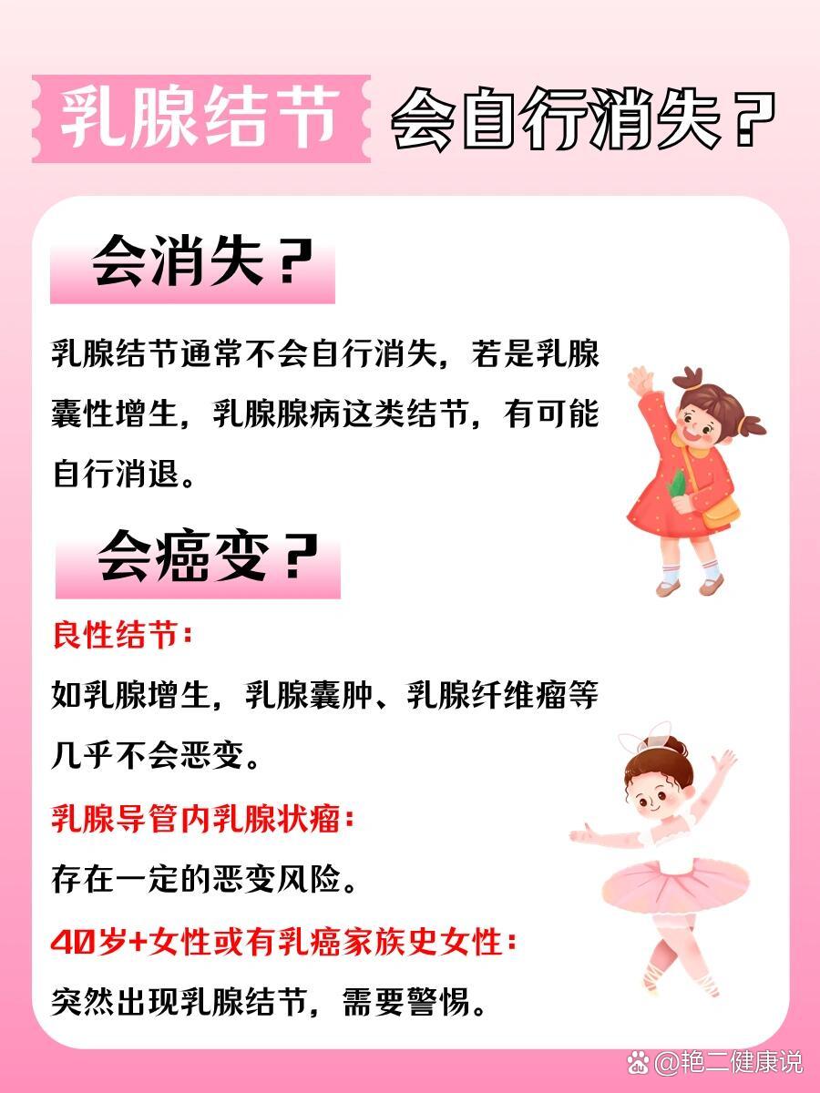 乳腺结节会自己消失吗?