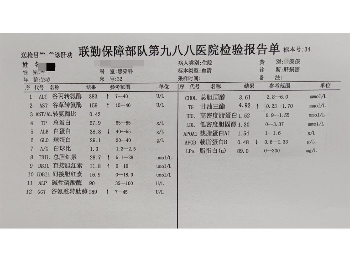 13岁查出非酒精性脂肪性肝炎,多方案治疗恢复正常