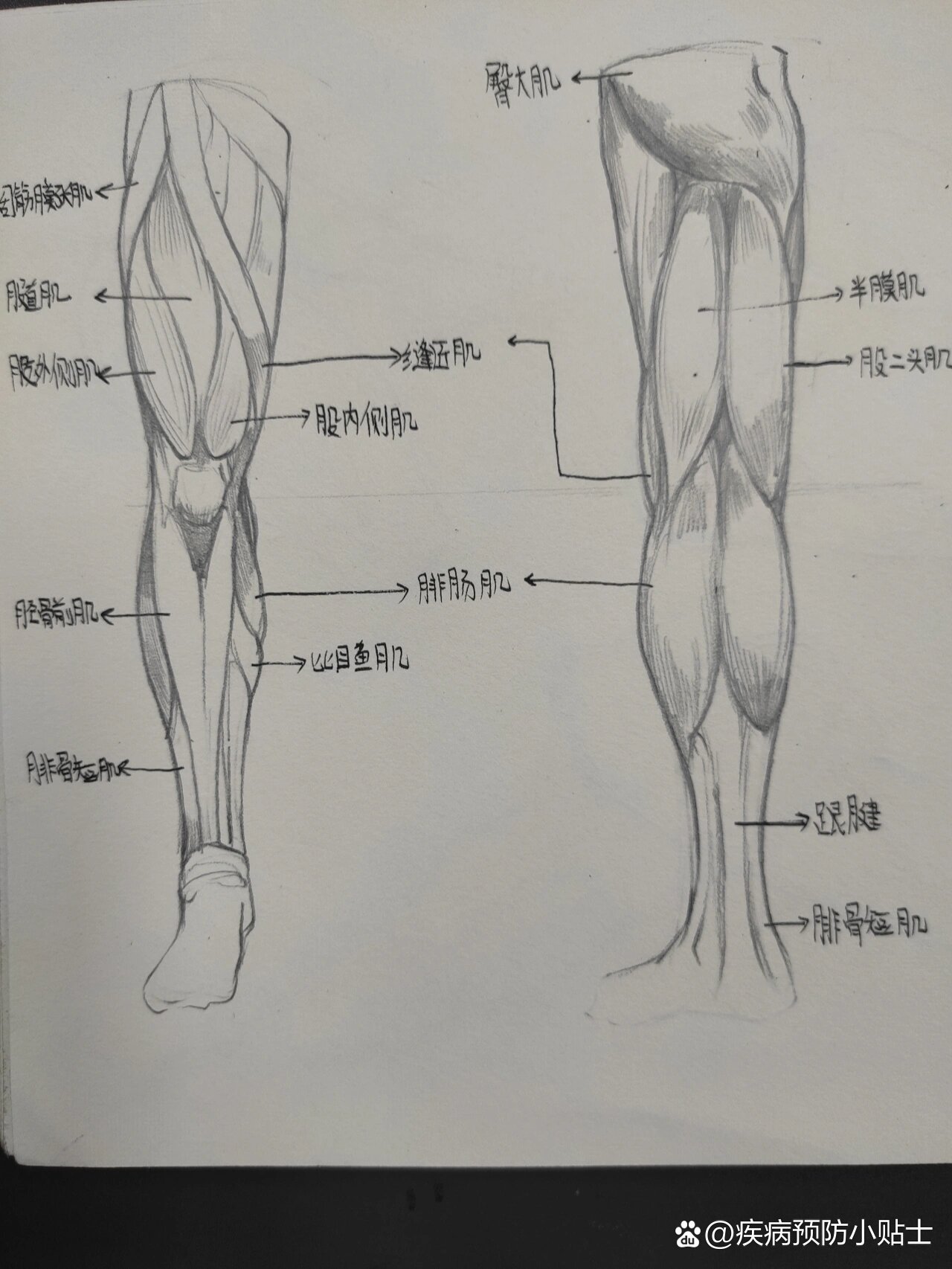 腿部肌肉素描图图片