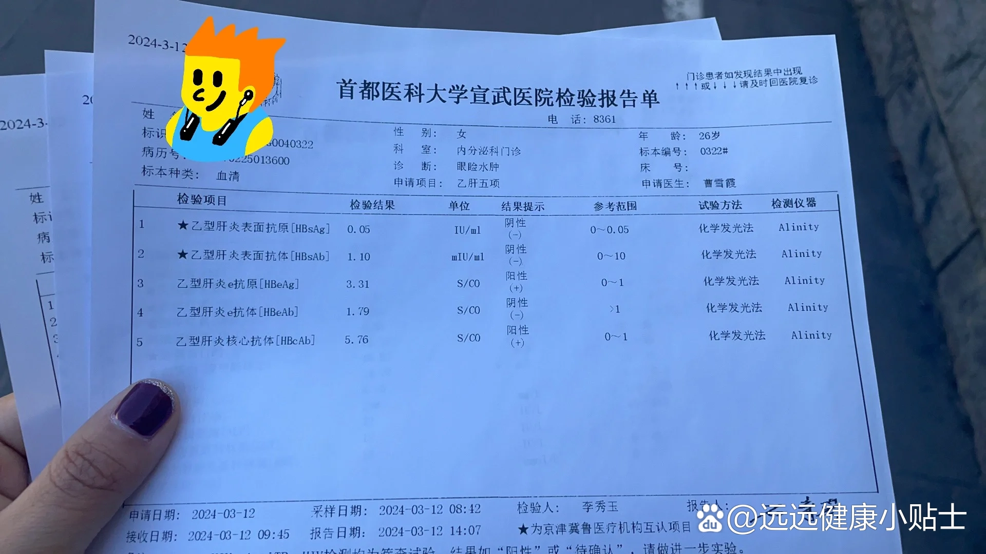 大三阳化验单 小三阳图片