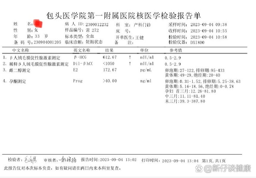 hcg血检报告图片