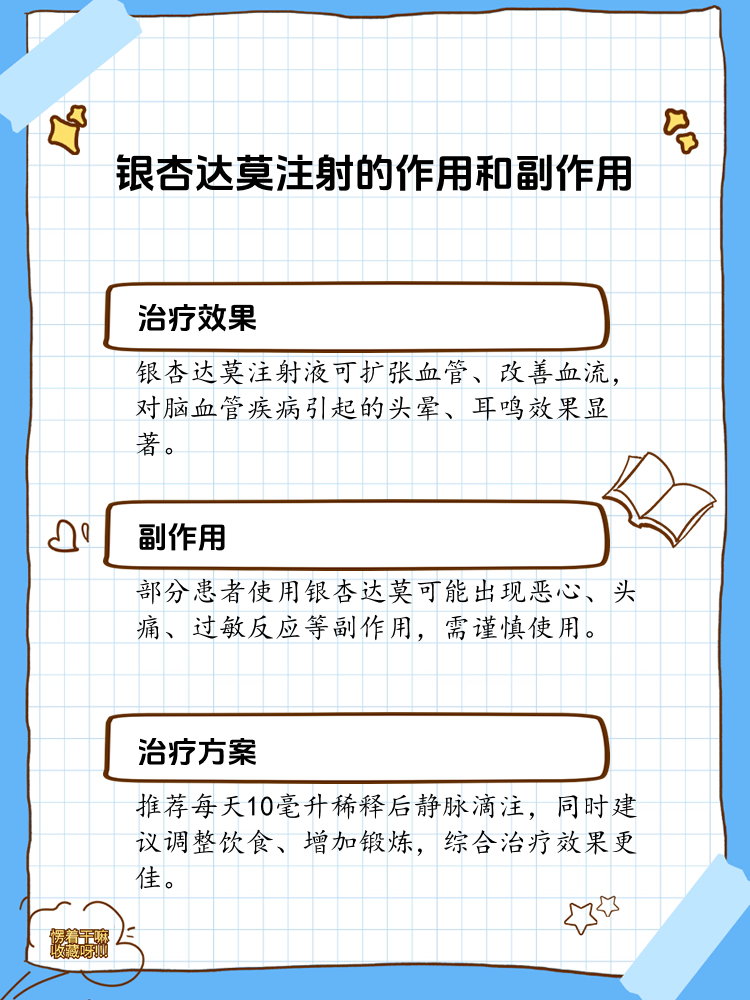 银杏达莫注射液:治疗效果好不好,有哪些副作用?