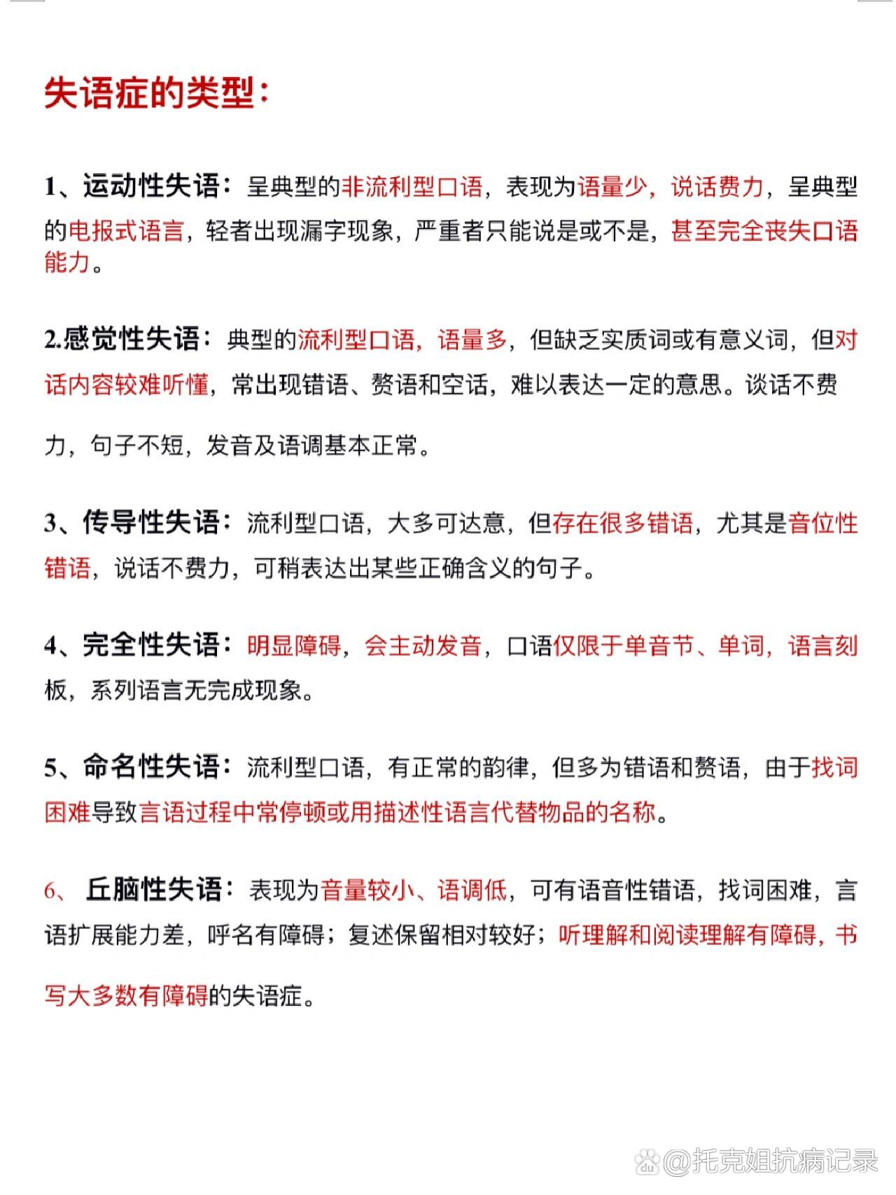 区分失语症的类型