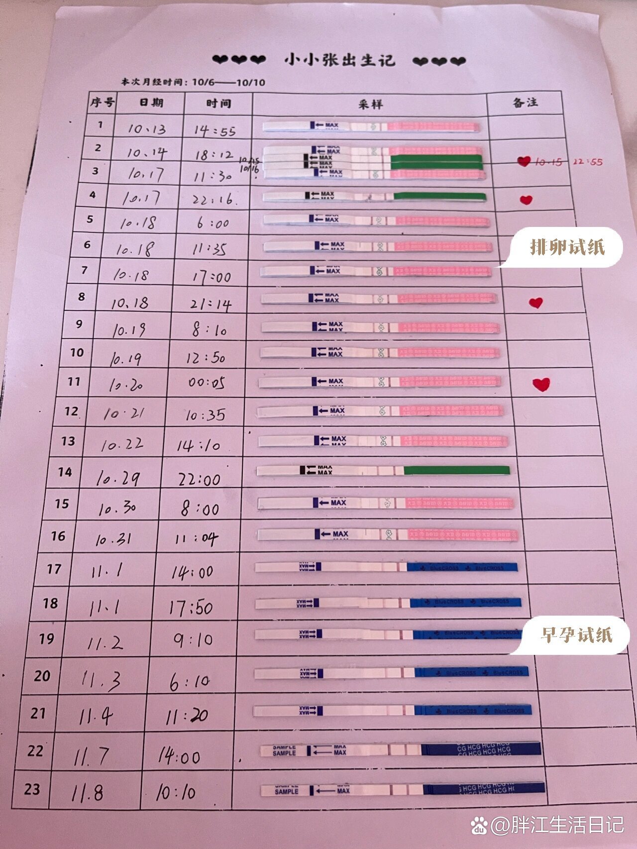 正确使用排卵试纸一个月