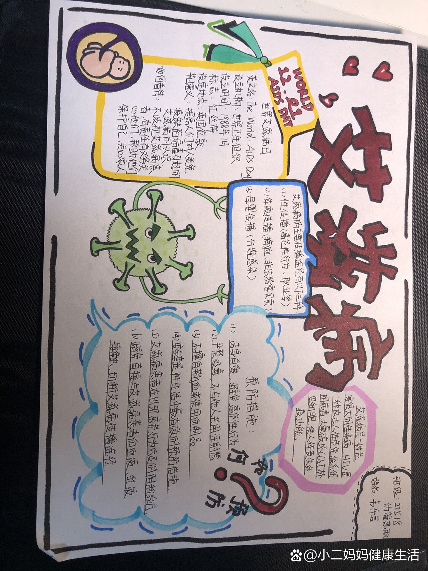 有关艾滋病的手抄报