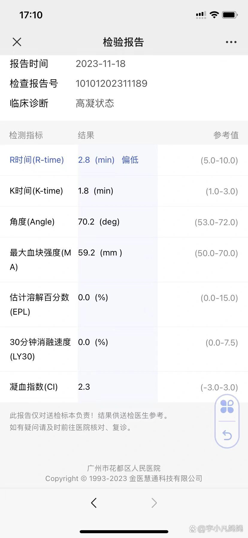 血栓弹力图r值低