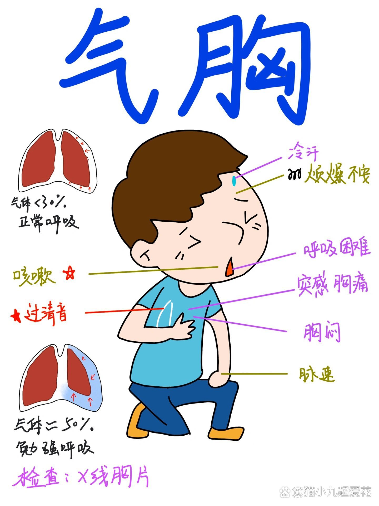 气胸穿刺部位示意图图片