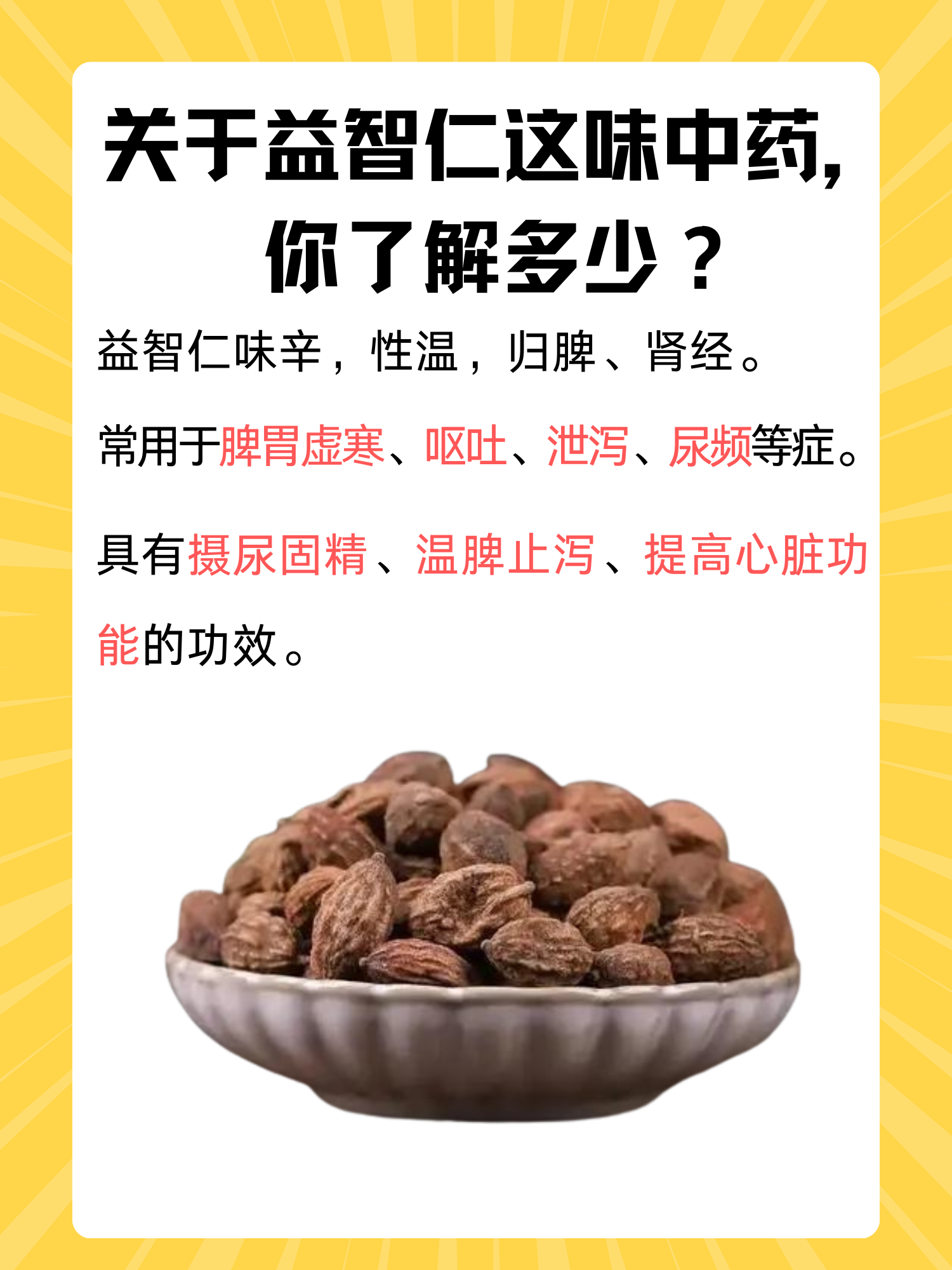 关于益智仁这味中药,你了解多少?