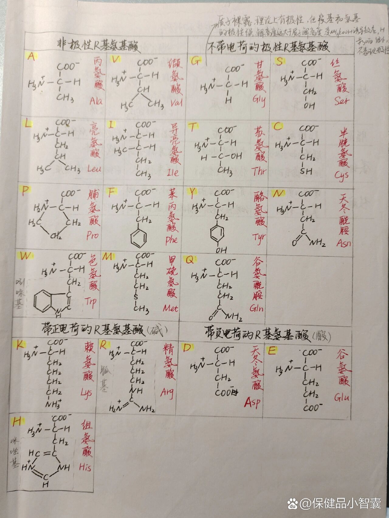 氨基酸结构式,分类,简写