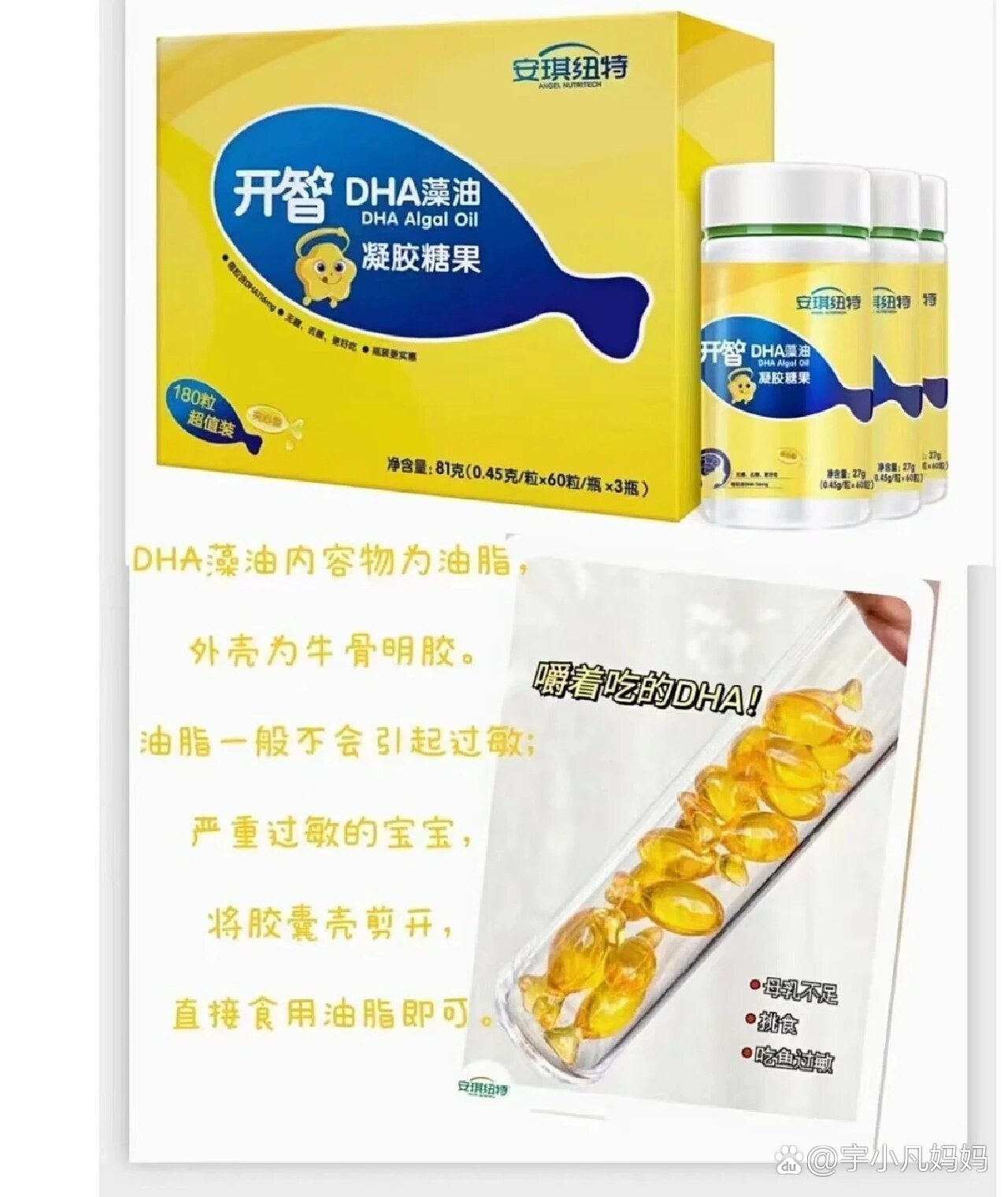 安琪纽特开智dha藻油凝胶糖果