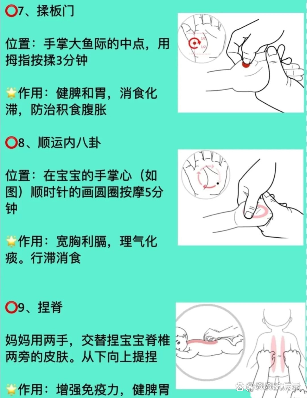 宝宝积食舌苔厚,这九大推拿法消积食健脾胃