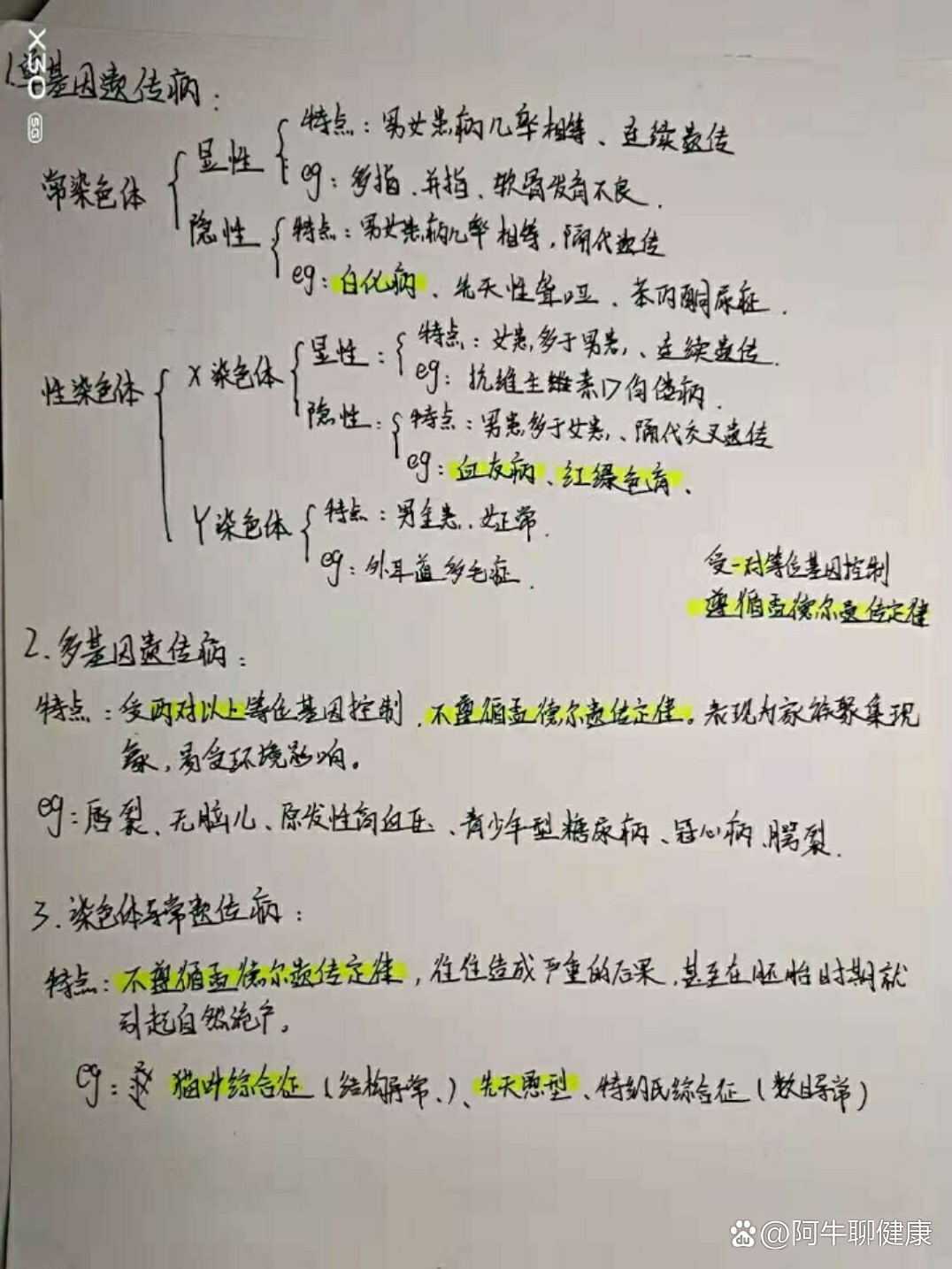 人类常见遗传病的类型