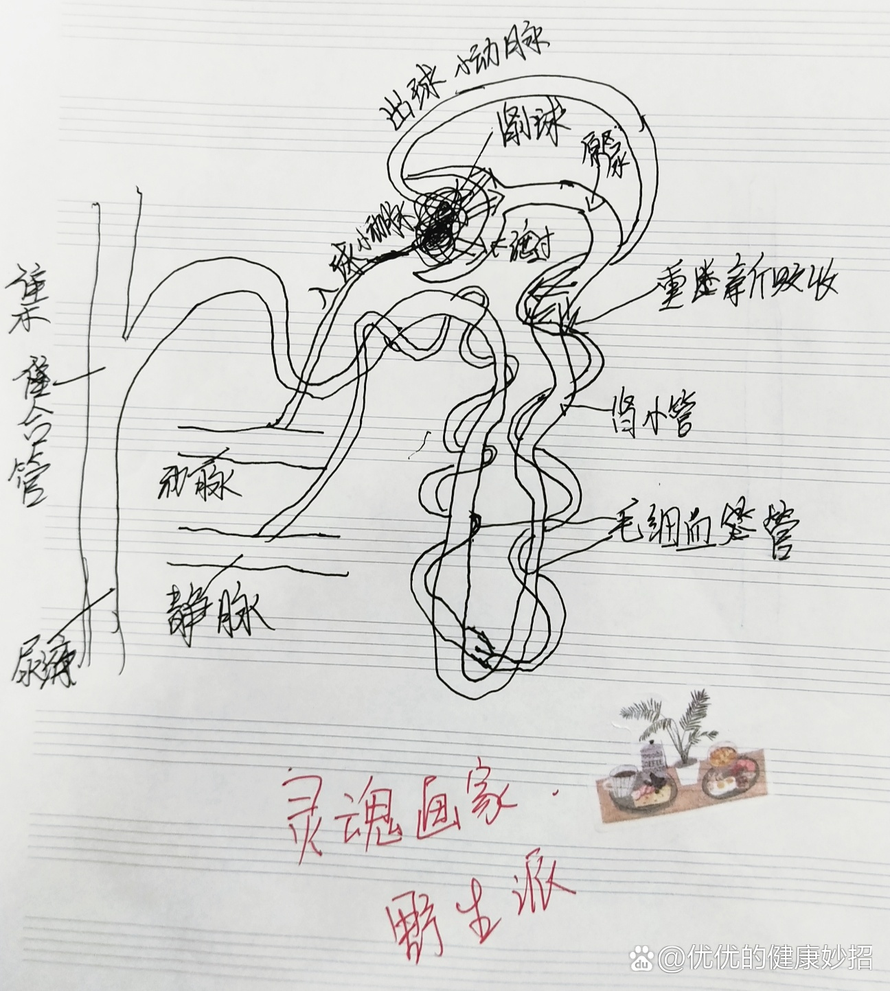 学生作业|肾单位的结构模式图