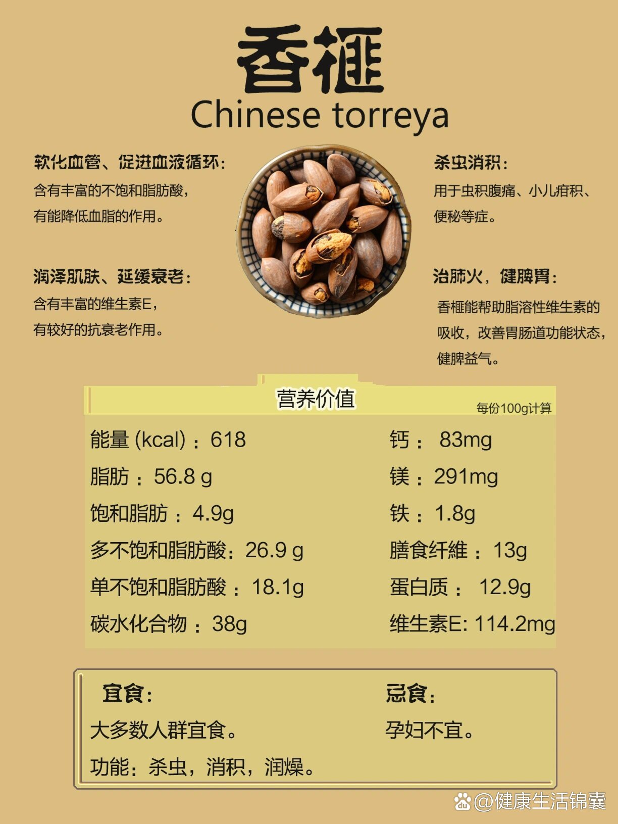 香榧营养价值表图片