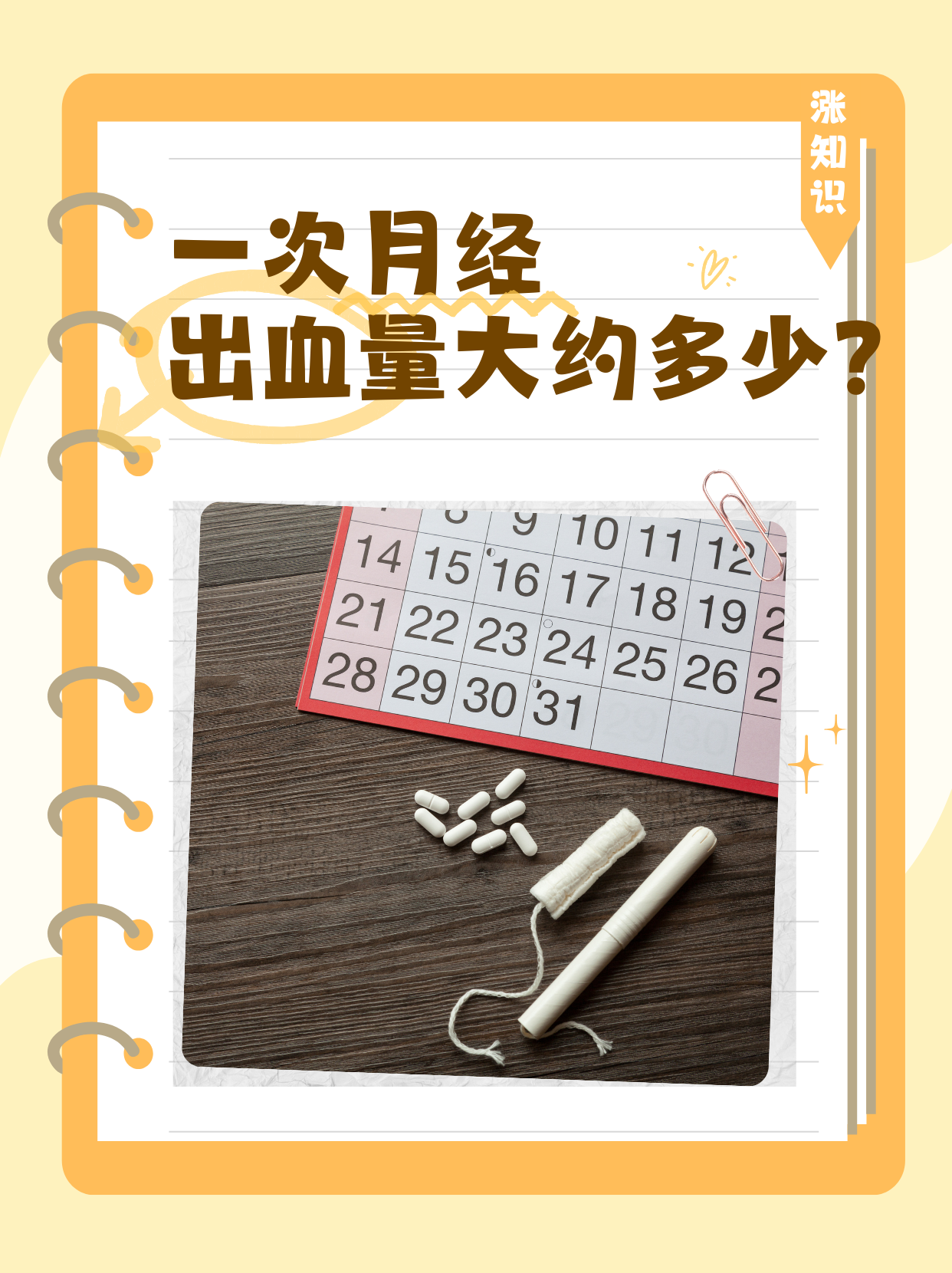 一次月经出血量大约多少?