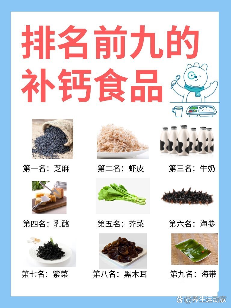 补钙要吃含钙量多的这些食物