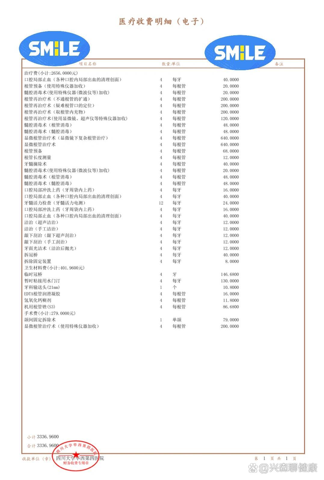 根管治疗牙套费用图片