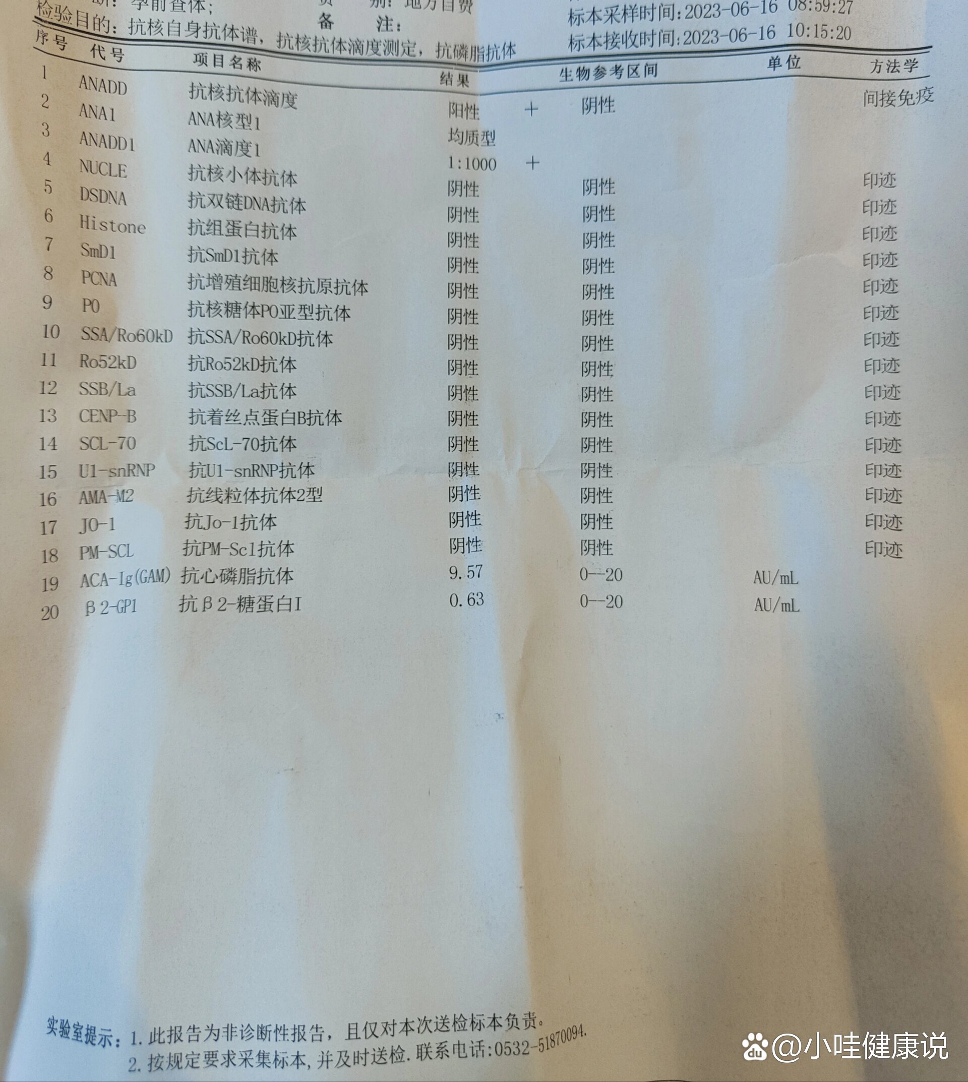 抗核抗体滴度阳性1:1000