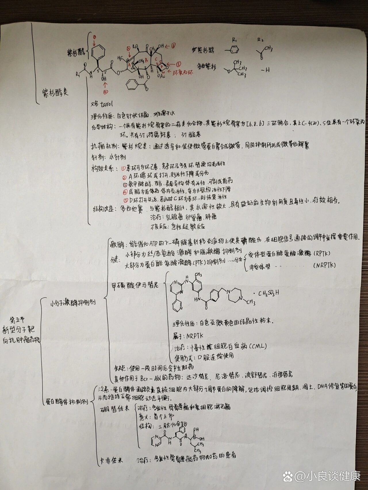 肿瘤的思维导图手写图片