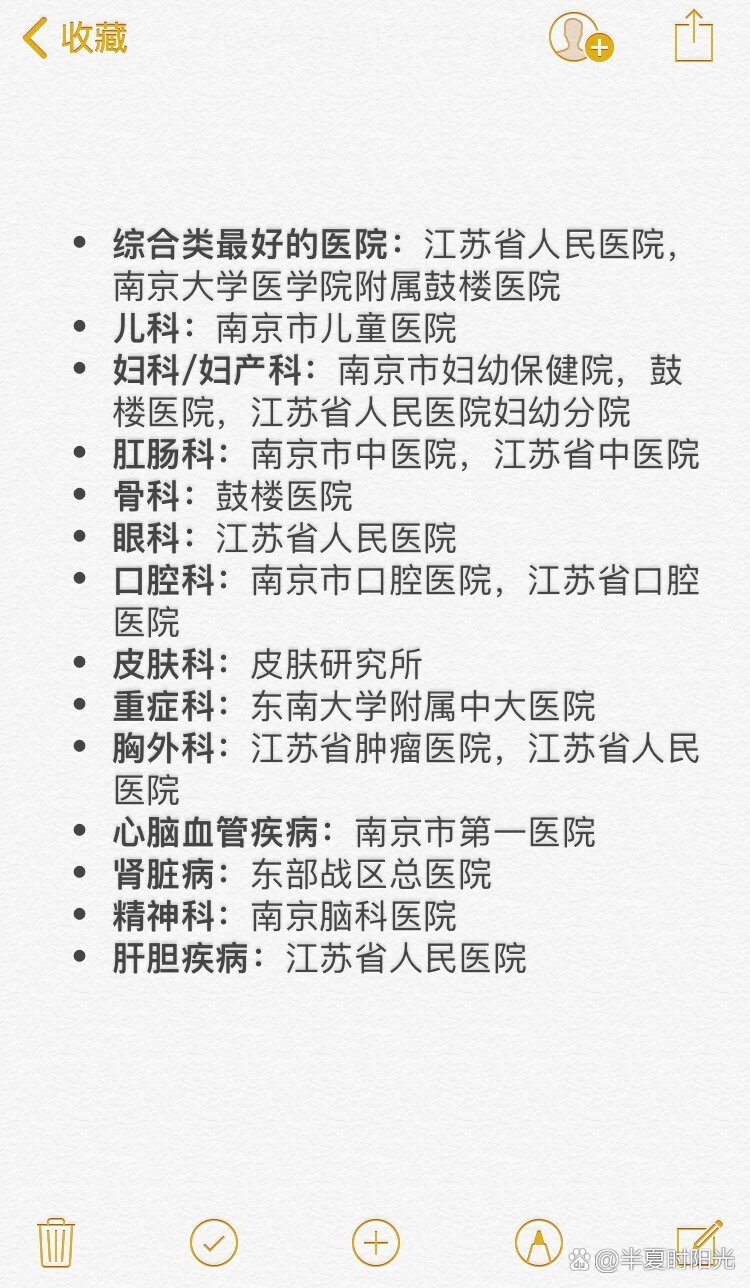 网友整理南京医院排名以及擅长科室