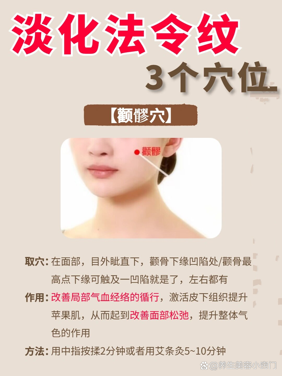 跨脸自救983个穴位有效改善法令纹!
