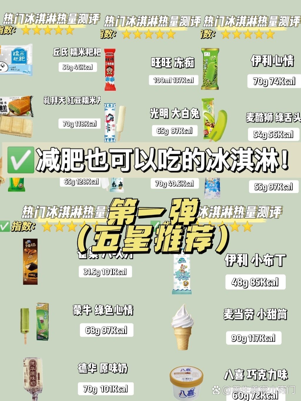 ✨ br>	 br>只要选的对,夏天吃这些雪糕,减肥无压力?