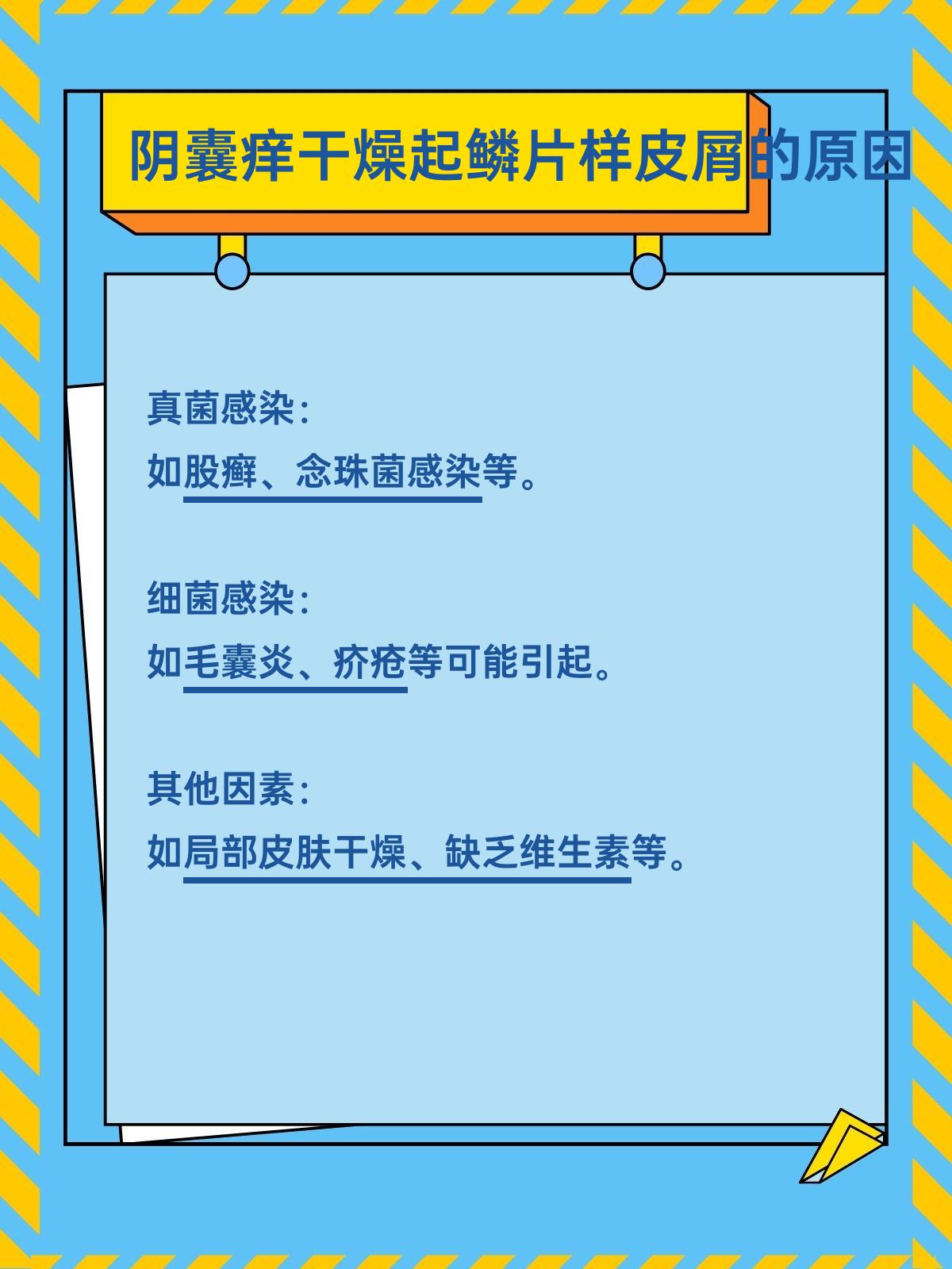  p>患者在出现阴囊痒,干燥且起鳞片的症状时,建议首先挂皮肤科就诊 
