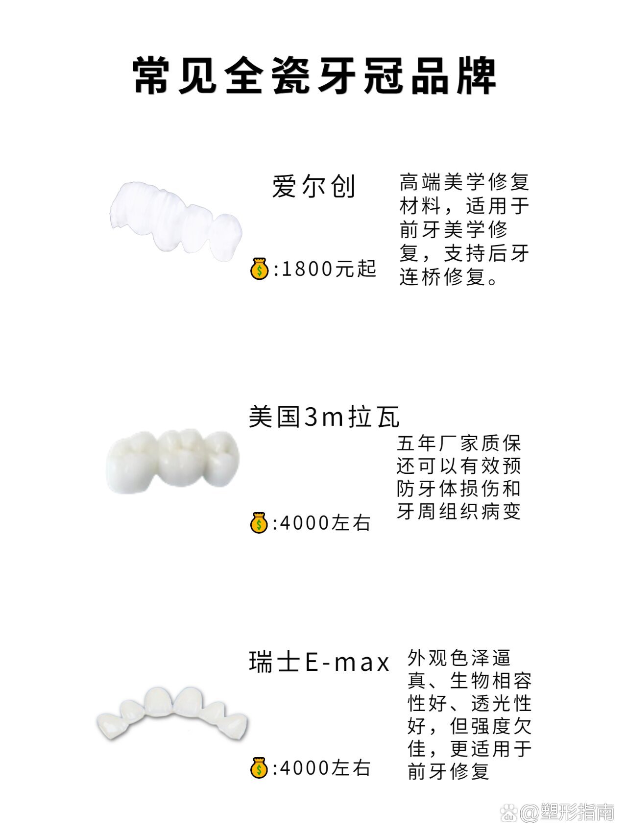 常见全瓷牙品牌