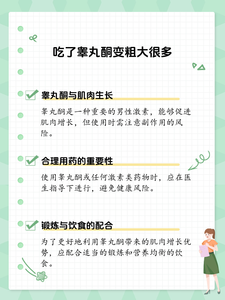 睾丸酮后身体出现的显著变化,尤其是他注意到自己的肌肉变得更加粗大