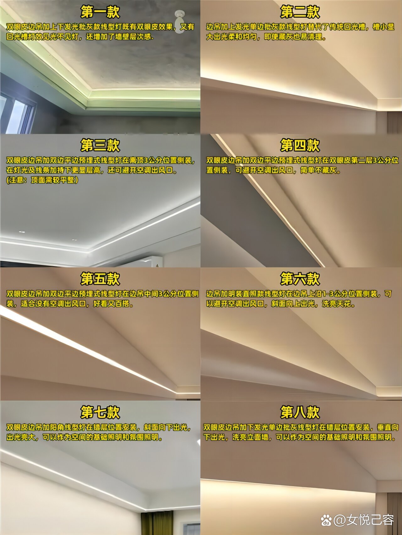8种双眼皮吊顶灯带做法小白看这篇就够