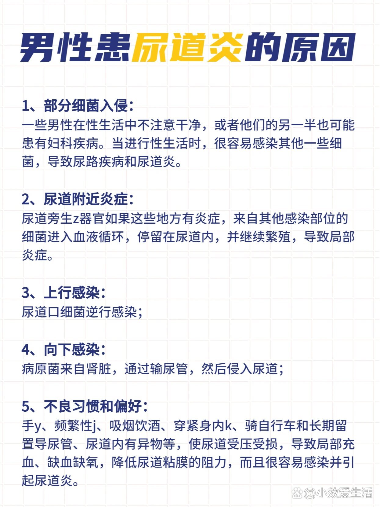 男性患尿道炎的原因‼️