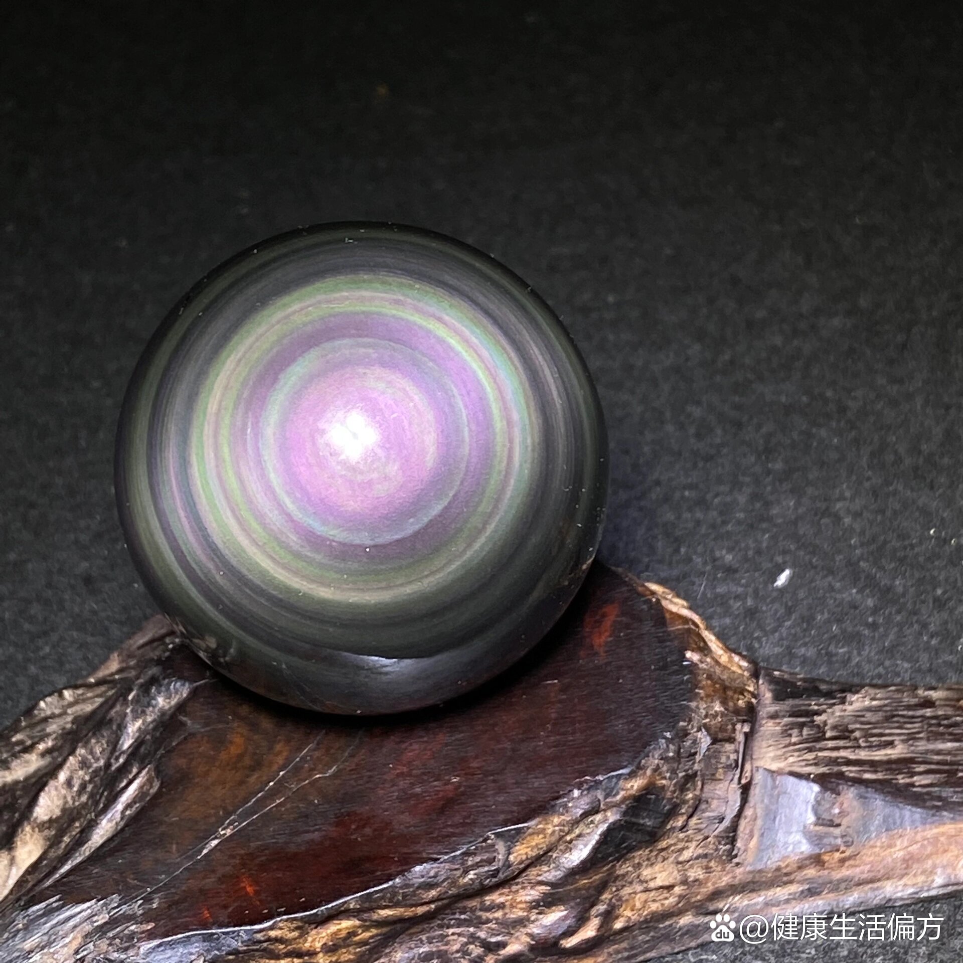 天然黑曜石彩虹眼球